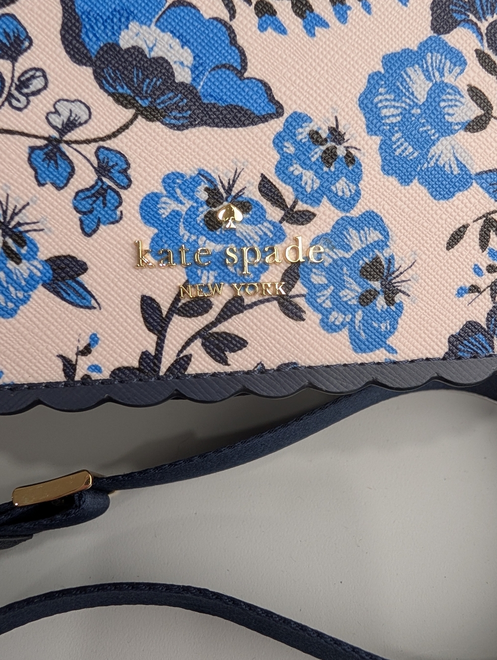 Kate Spade Madison Peacock Floral Printed Saddle Bag Blue Multicolor NWT - Picture 5 of 11